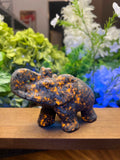 Enchanting Yooperlite Elephant Carving - A Touch of Elegance to Your Home Decor