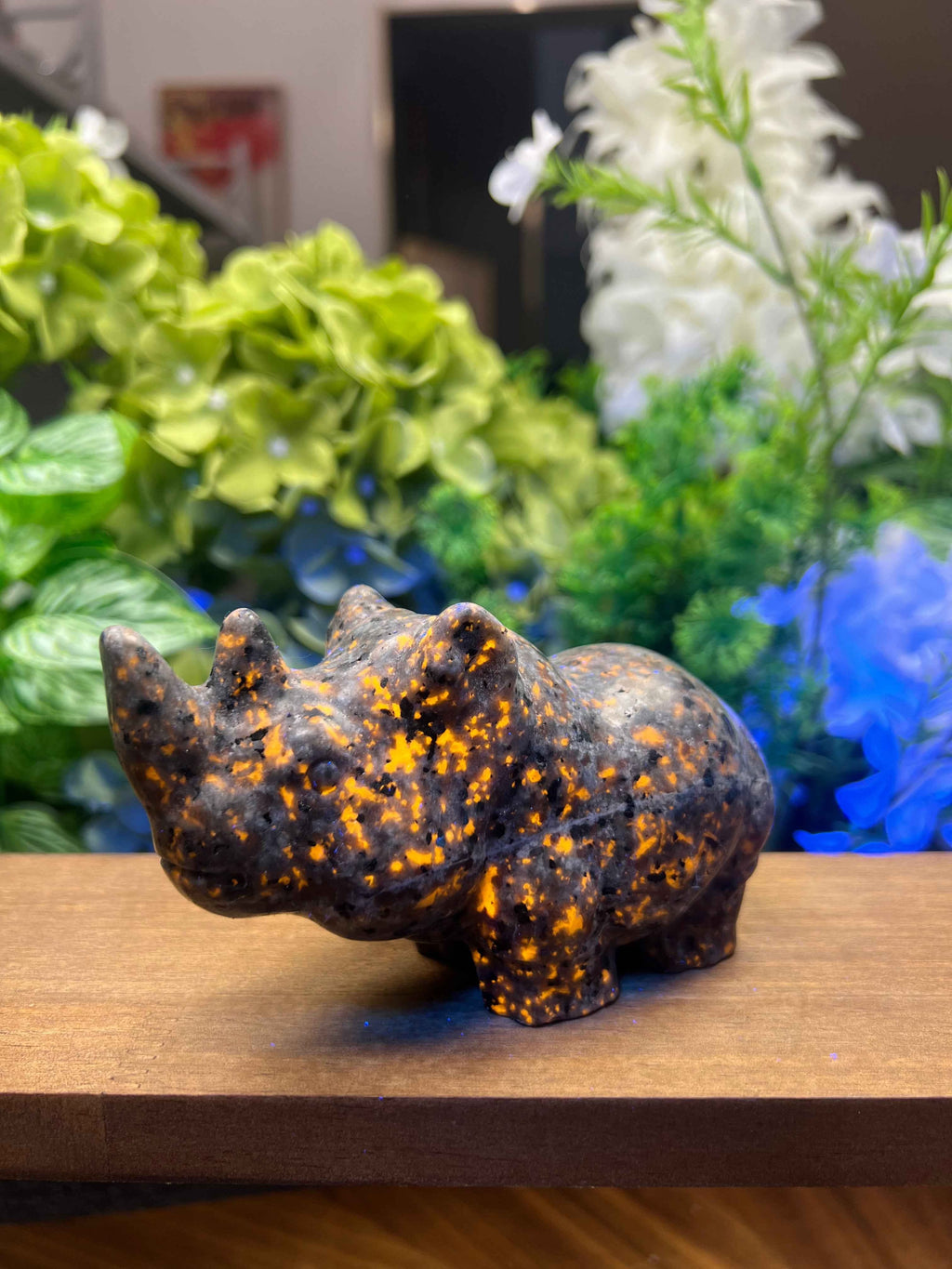 Yooperlite Rhinoceros Carving (Medium, 4.55*2.18*2.77, 1.11lb)