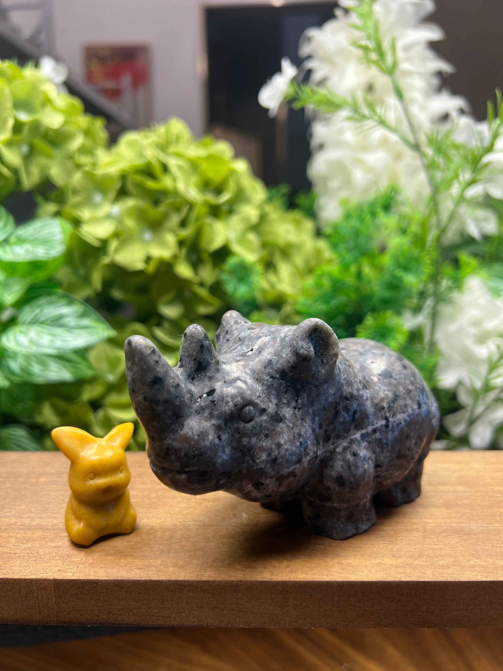 Yooperlite Rhinoceros Carving (Medium, 4.55*2.18*2.77, 1.11lb)