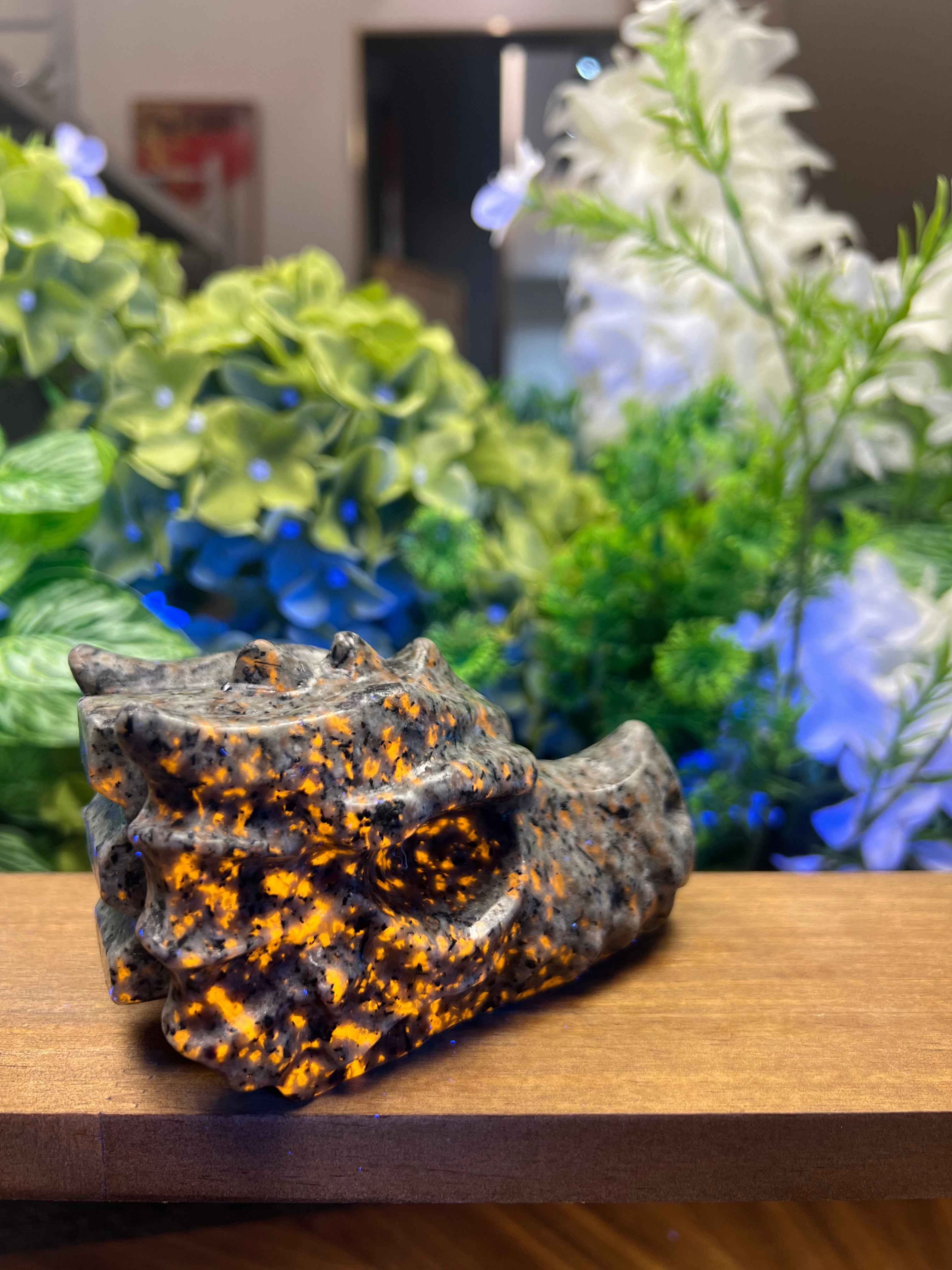 Yooperlite Dragon Head Carving (Medium, 4.59*2.57*2.54, 1.39lb)