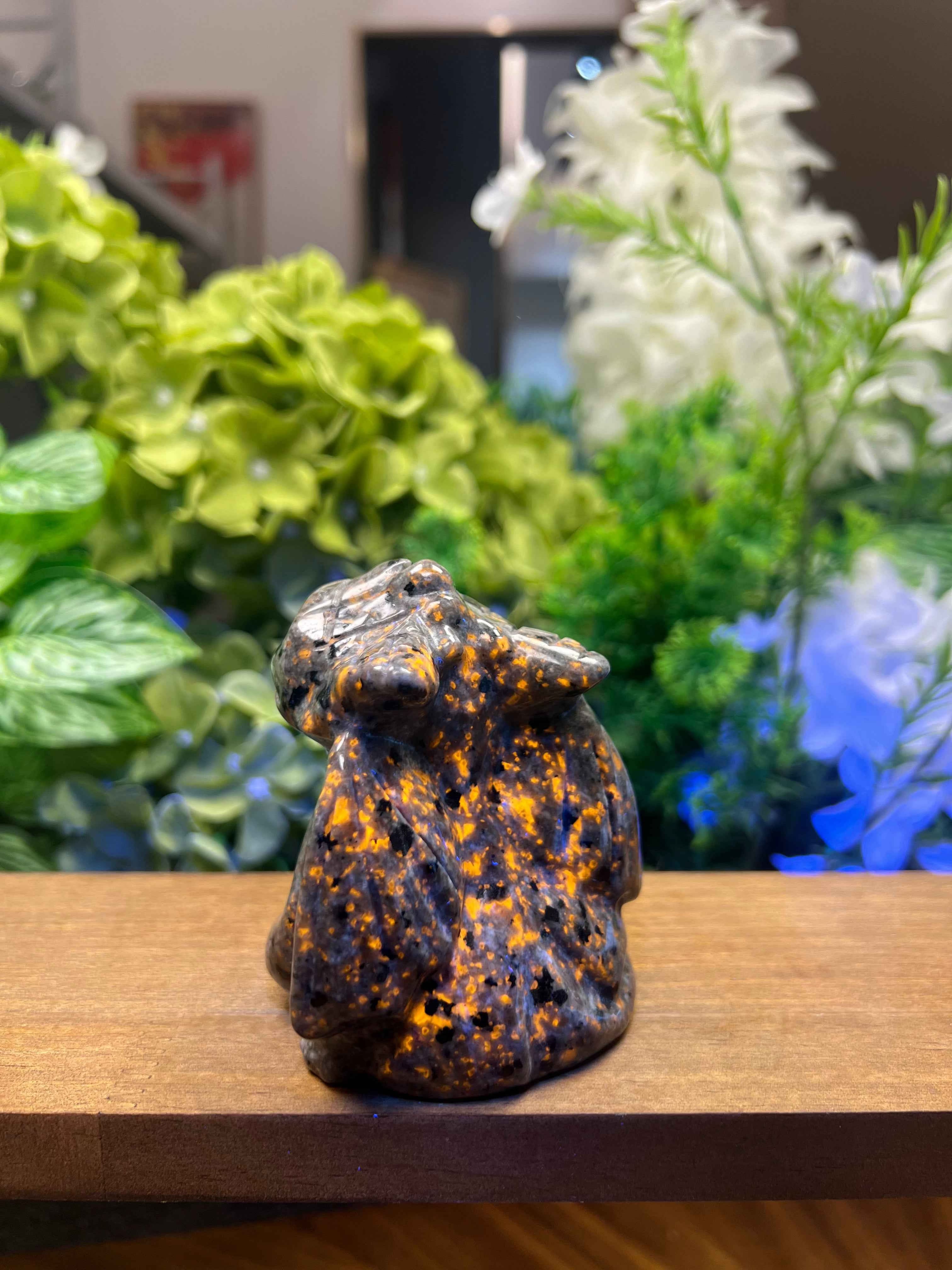 Yooperlite Cartoon Dragon Carving (Medium, 2.39*2.73*3.24, 0.71lb)