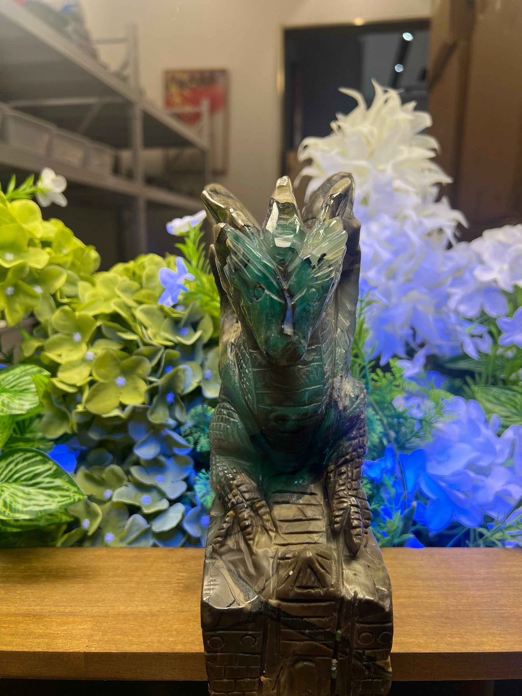 Volcanic Agate Dragon Sculpture (Medium,2.98*6.87*9.32,7.93lb)
