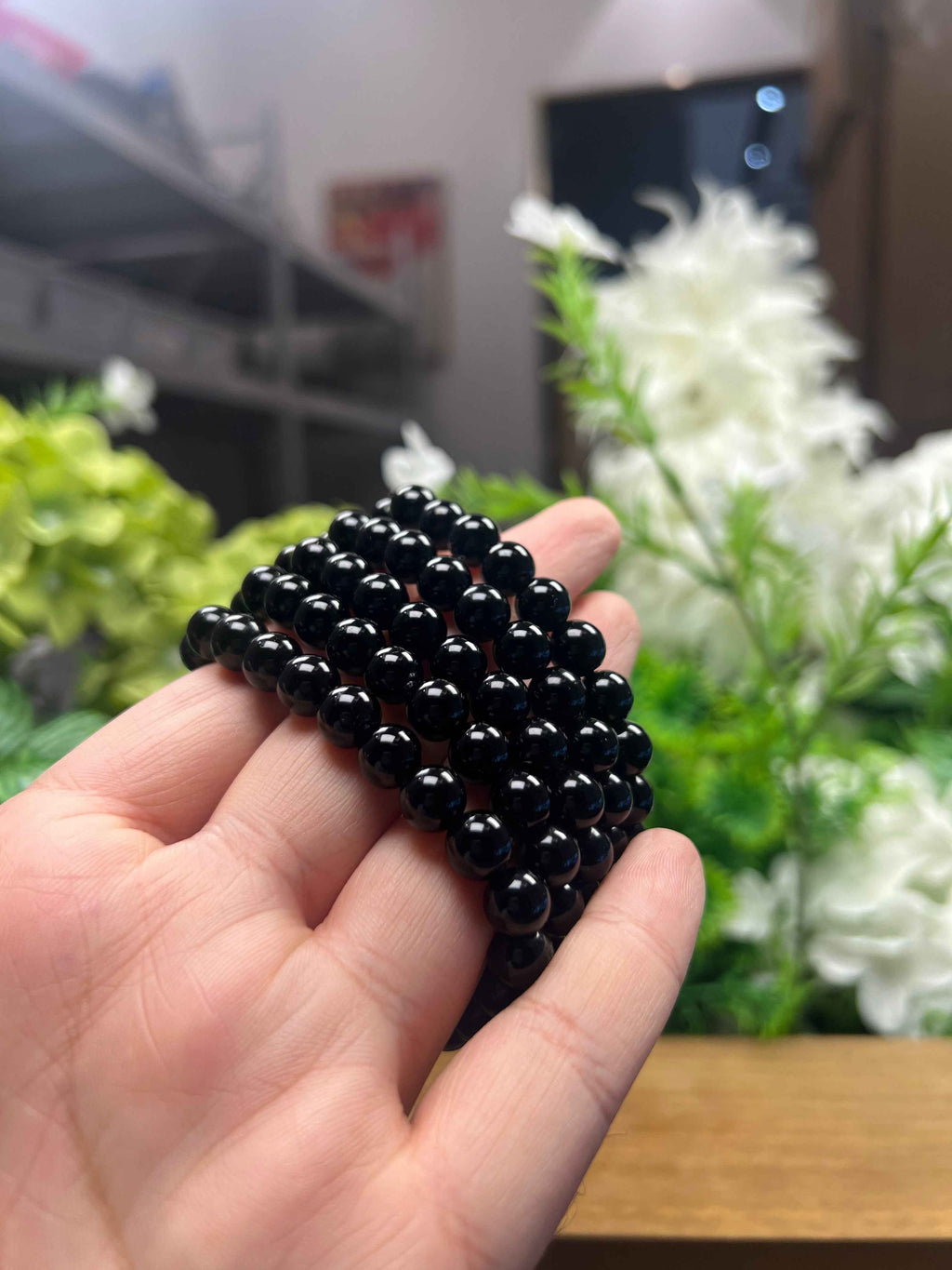 Natural Obsidian Bracelet (7mm+, China, 0.035lb)