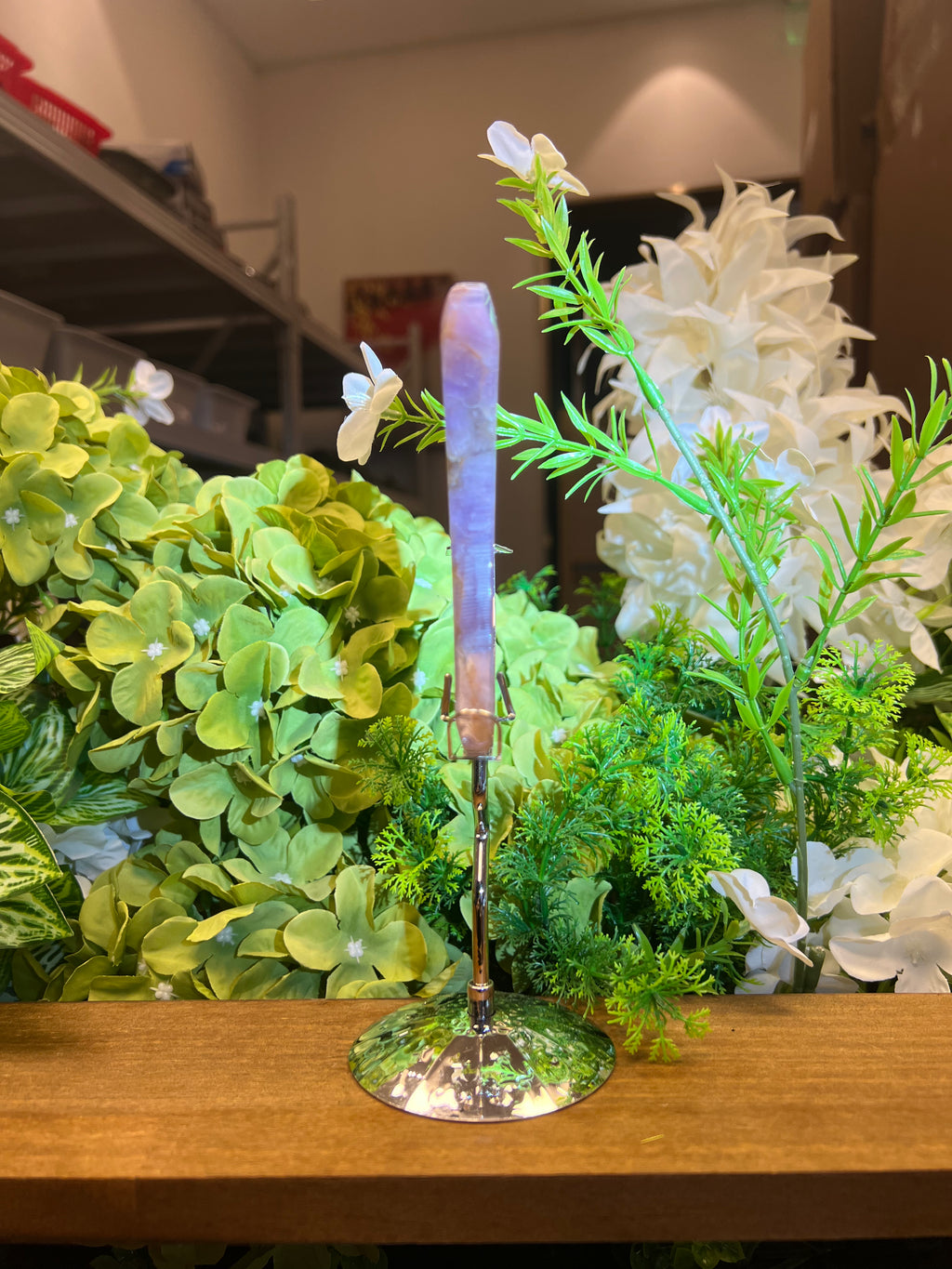 Amethyst Moon Carving with Metal Stand(Small, 4.12", 0.445lb)