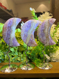 Amethyst Moon Carving with Metal Stand(Small, 4.12", 0.445lb)