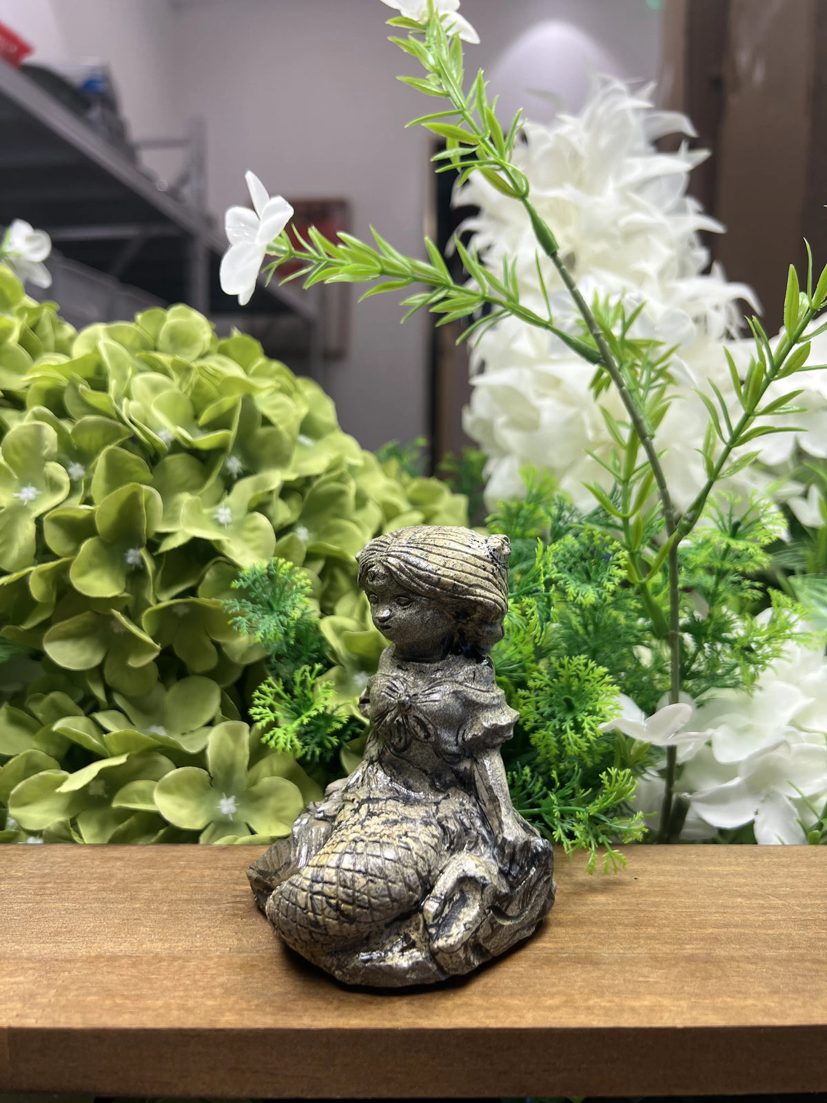 Medium Mermaid Picture Jasper Carving – Natural Stone Sculpture