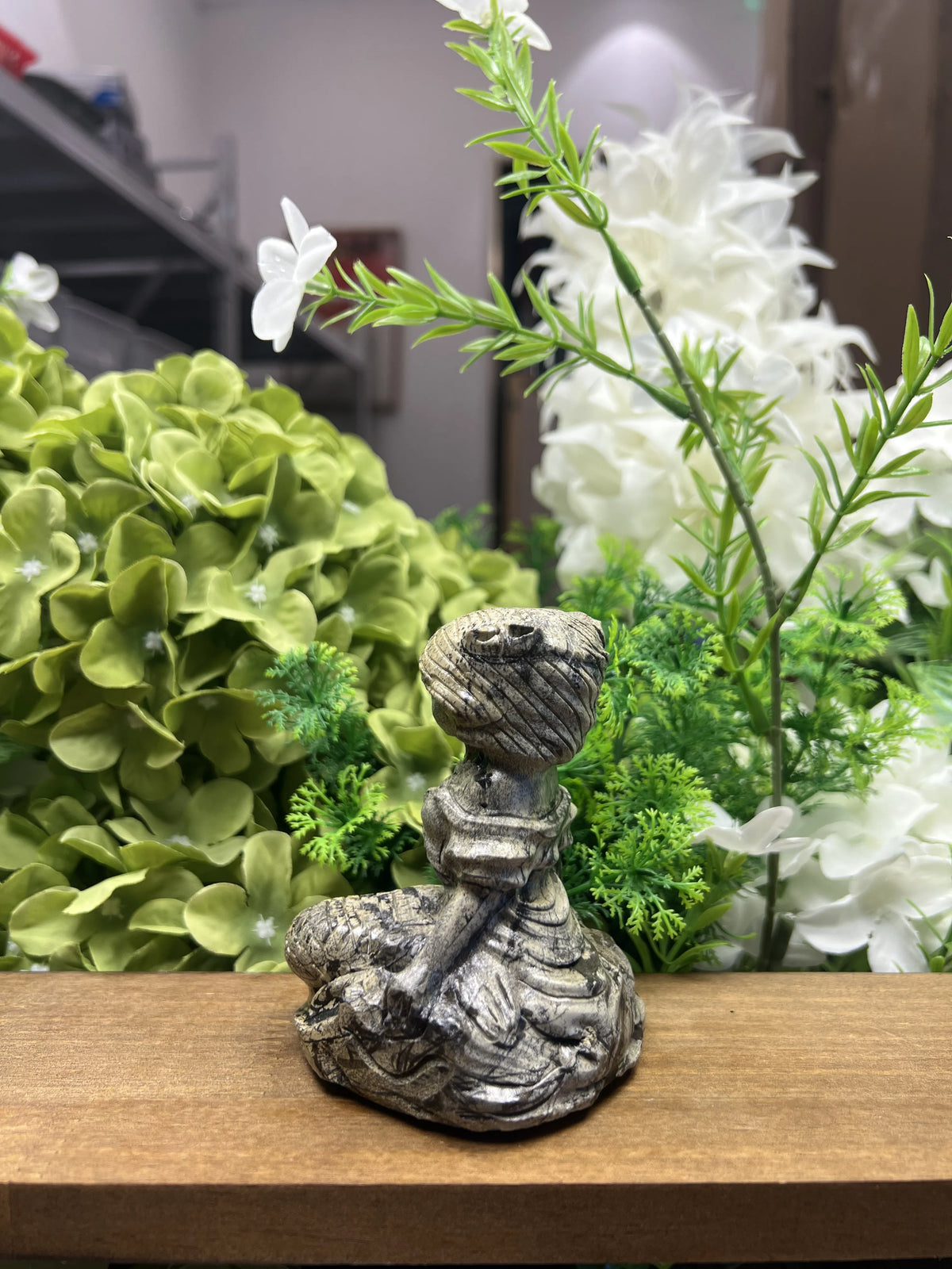 Medium Mermaid Picture Jasper Carving – Natural Stone Sculpture