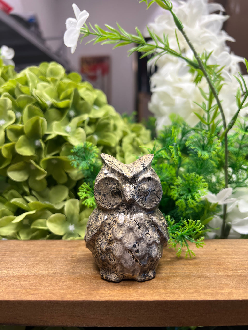Owl Picture Jasper Carving (Small, 1.88*1.79*2.96, 0.56lb)