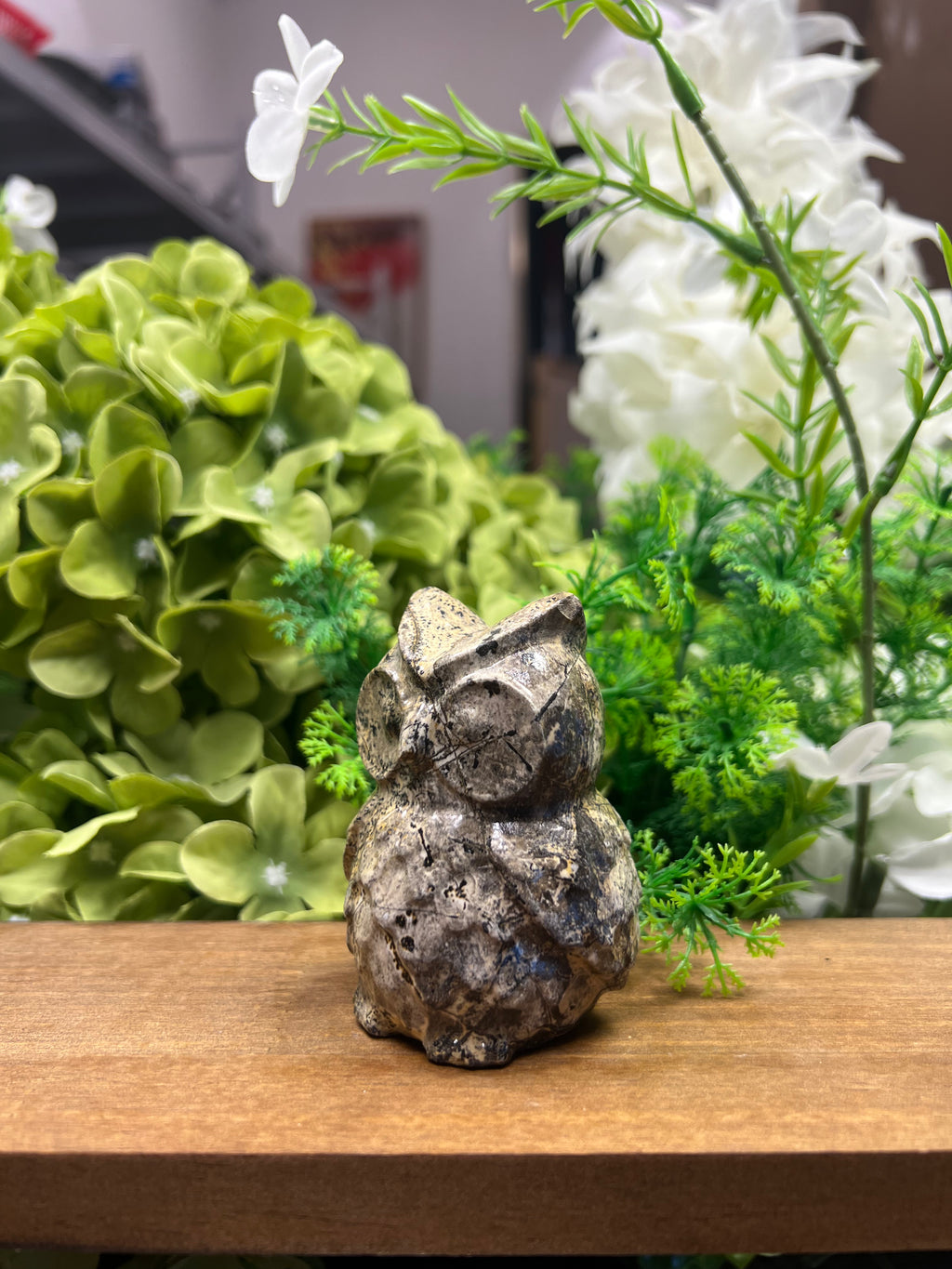 Owl Picture Jasper Carving (Small, 1.88*1.79*2.96, 0.56lb)