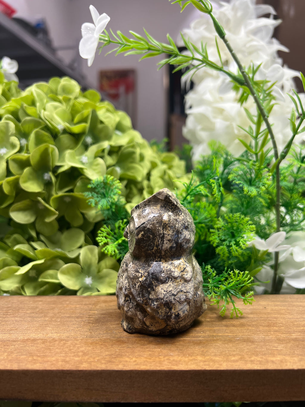 Owl Picture Jasper Carving (Small, 1.88*1.79*2.96, 0.56lb)