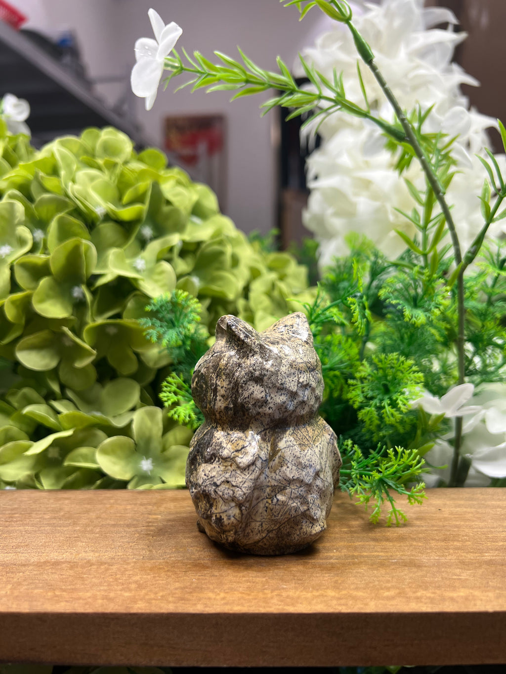 Owl Picture Jasper Carving (Small, 1.88*1.79*2.96, 0.56lb)