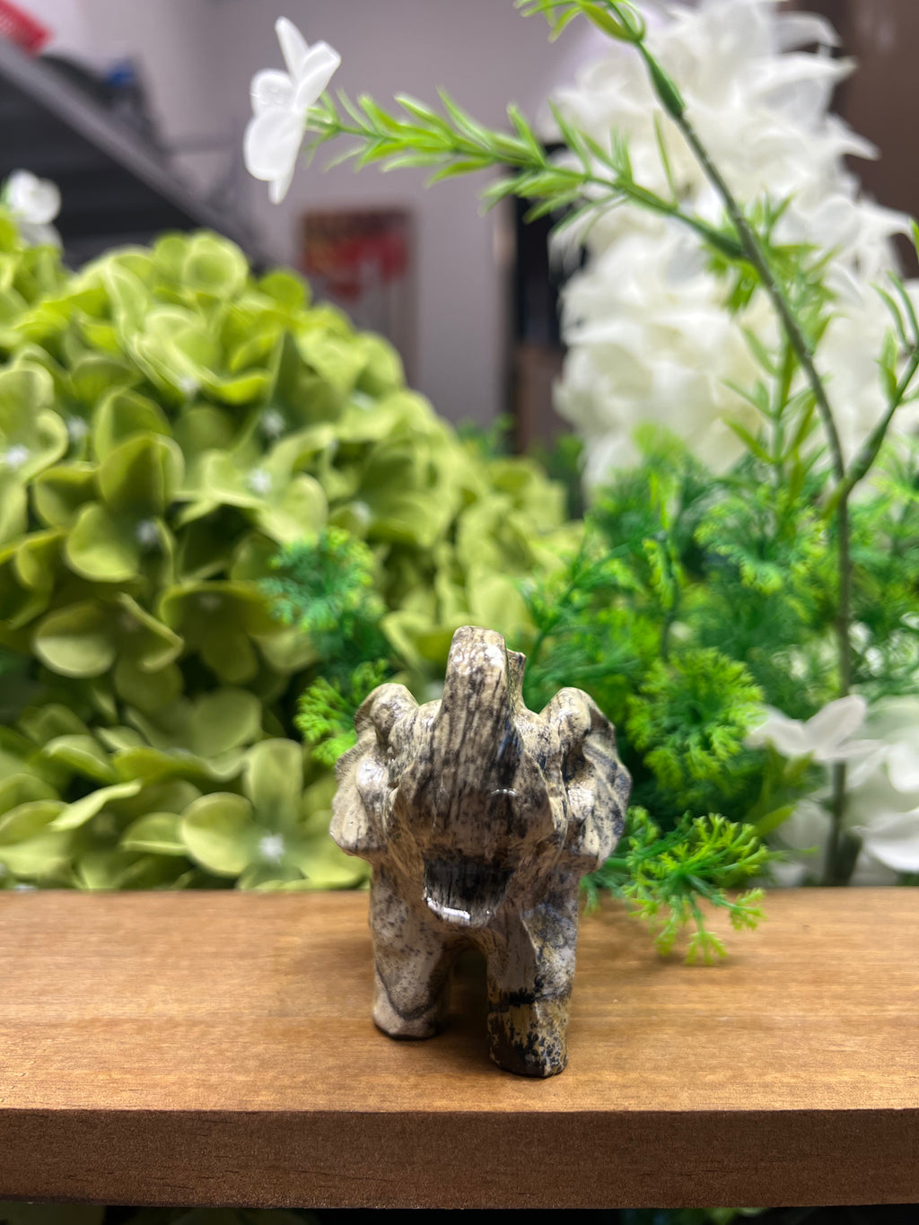 Elephant Picture Jasper Carving (Small, 3.12*1.97*2.55, 0.435lb)