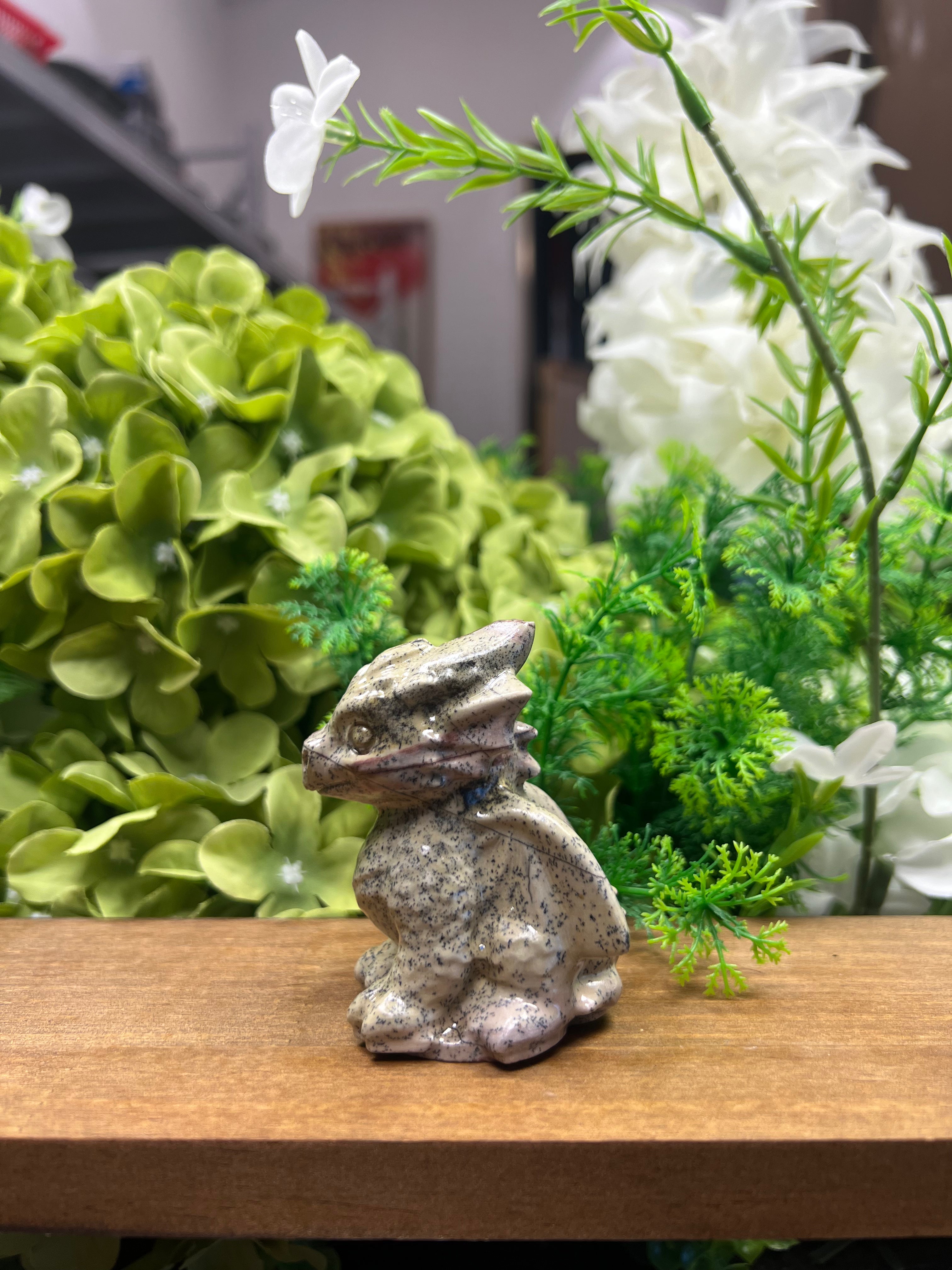 Baby Dragon Picture Jasper Carving (Small, 1.88*1.54*2.81, 0.345lb)