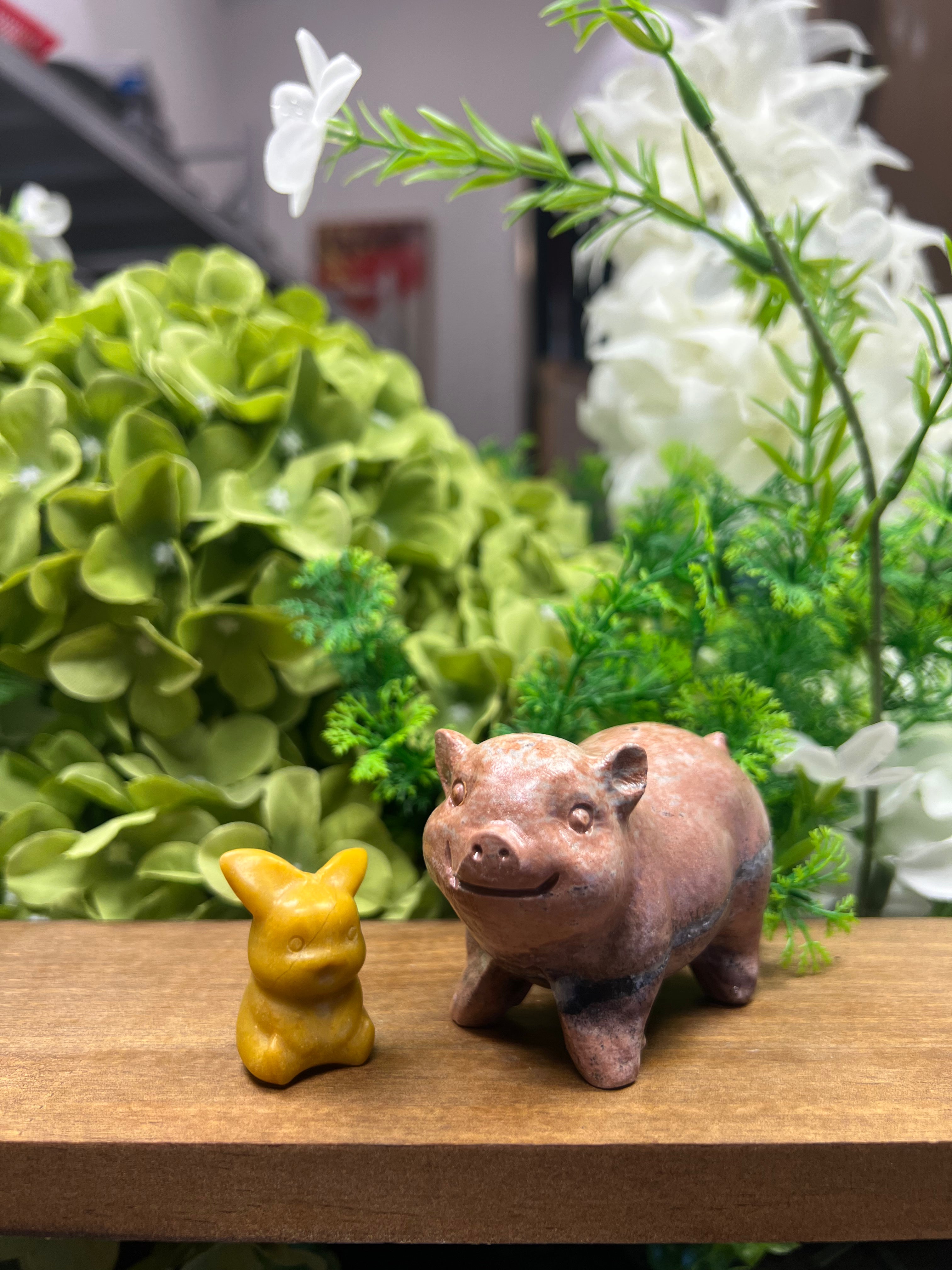 Piggy Pig Picture Jasper Carving (Small, 3.00*1.68*2.16, 0.49lb)