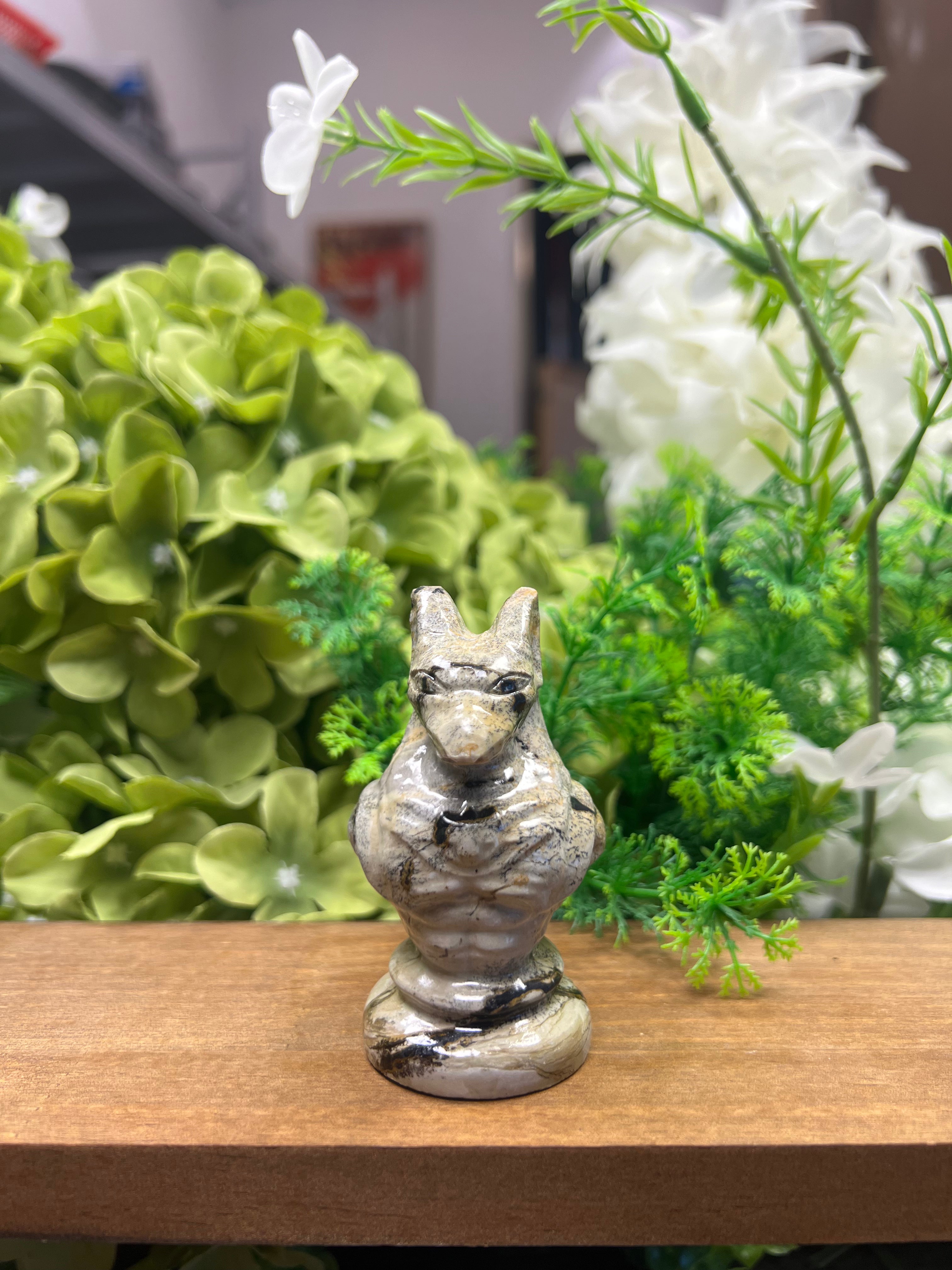 Anubis Picture Jasper Carving (Small, 1.63*1.72*3.03, 0.285lb)