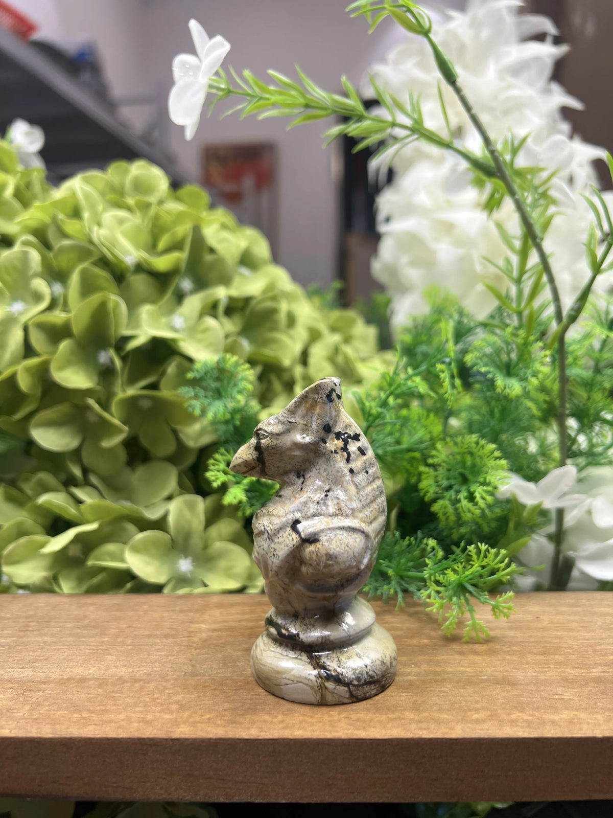Small Anubis Picture Jasper Carving – Natural Stone Sculpture