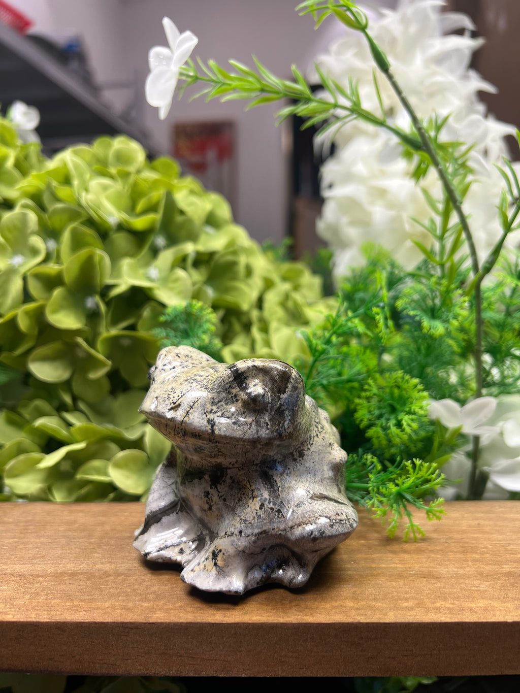 Mr.Toad Picture Jasper Carving (Small, 3.18*2.87*2.60, 0.915lb)
