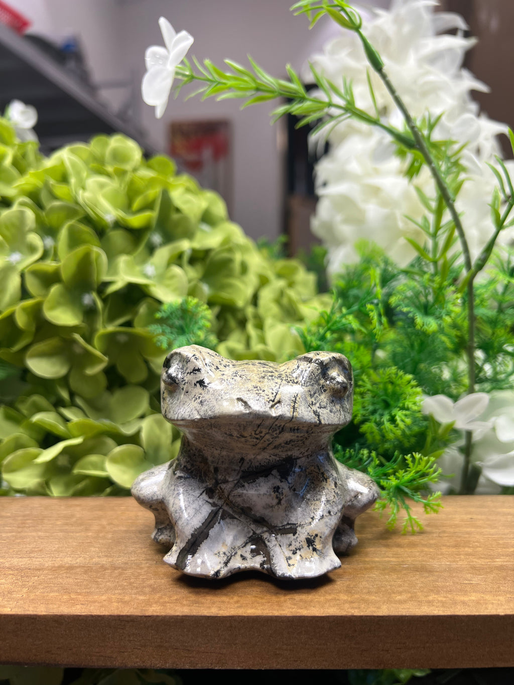 Mr.Toad Picture Jasper Carving (Small, 3.18*2.87*2.60, 0.915lb)