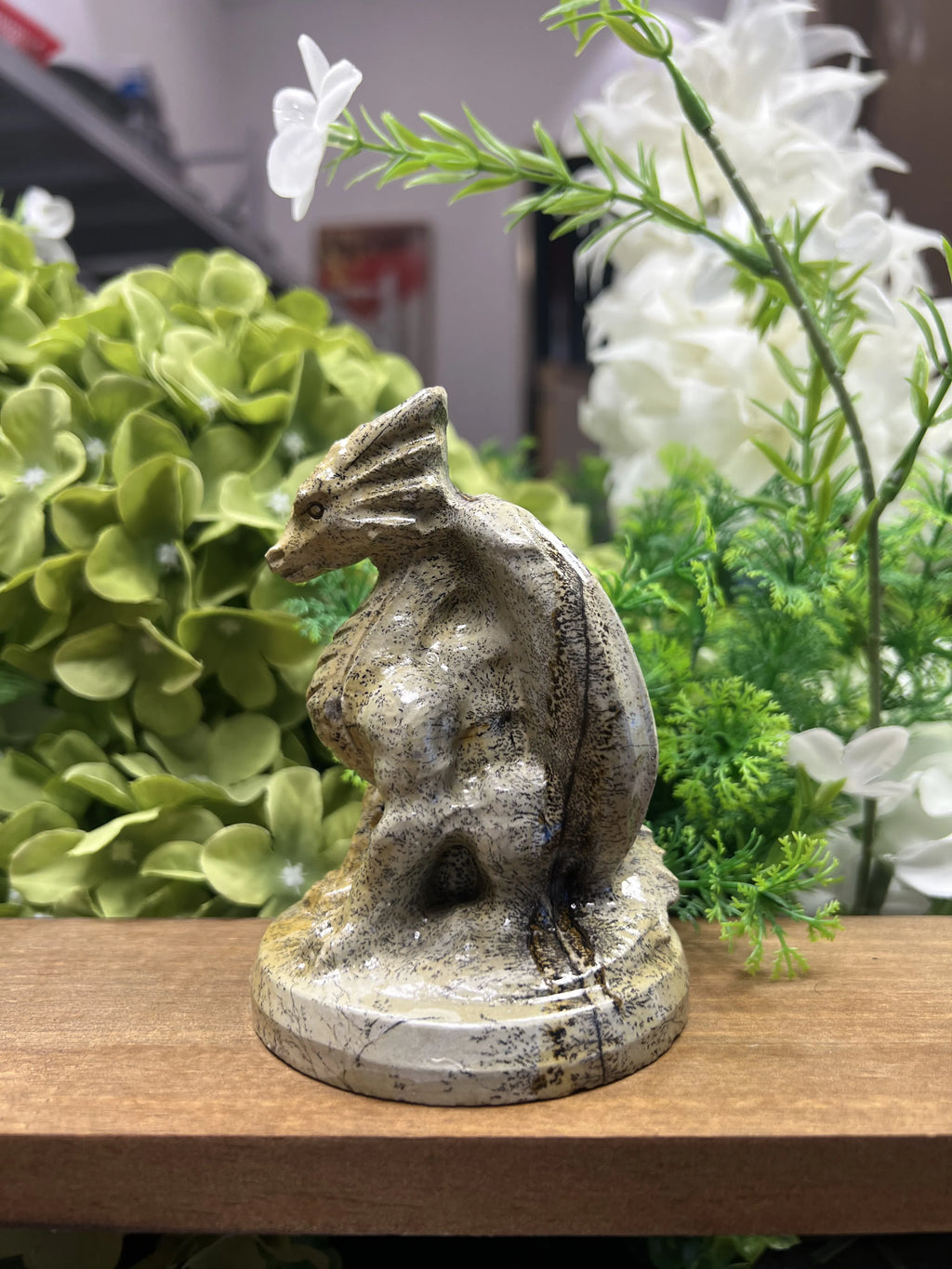 Medium Dragon Picture Jasper Carving – Natural Stone Sculpture