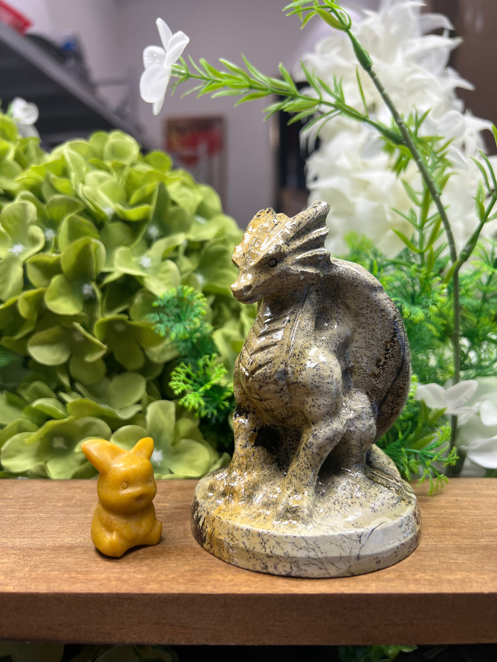 Dragon Picture Jasper Carving (Medium, 3.16*3.16*4.43, 1.095lb)