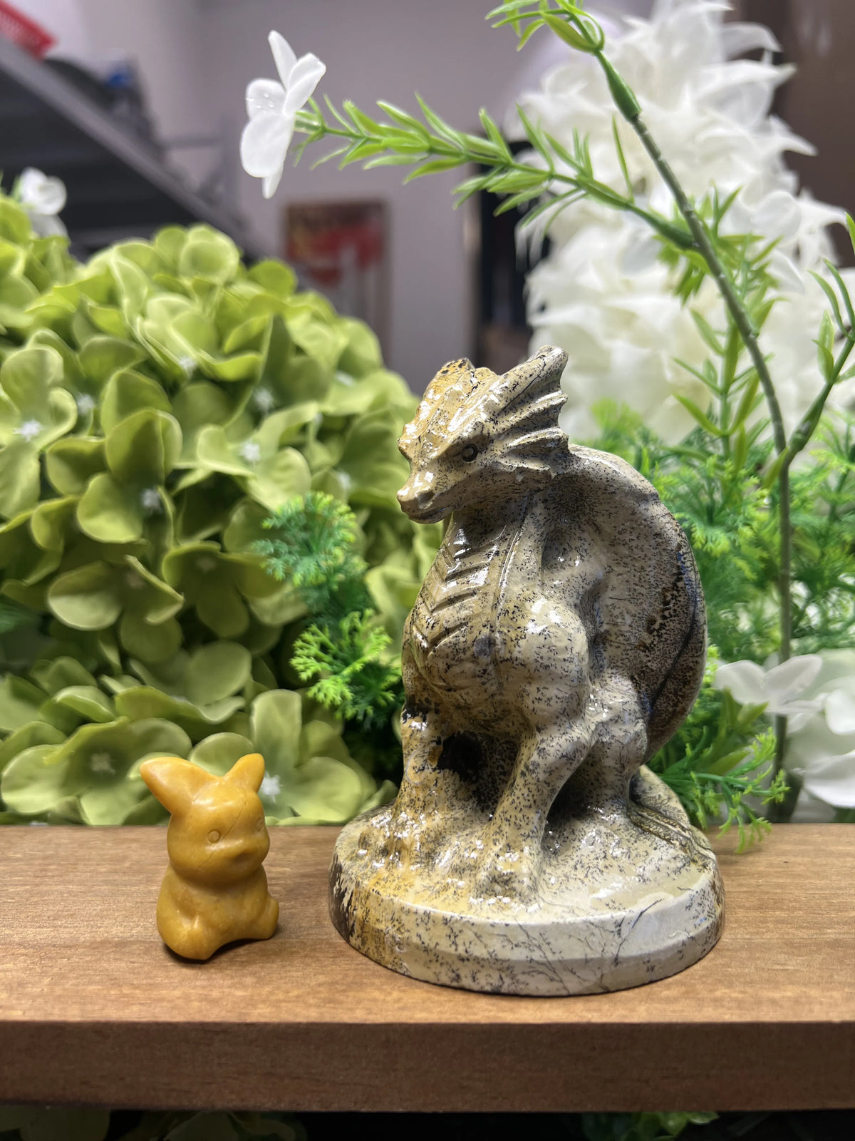 Medium Dragon Picture Jasper Carving – Natural Stone Sculpture